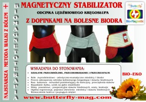 Magnetyczny stabilizator kręgosłupa Euromag  z dopinkami na biodra
